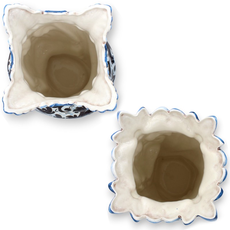 Teste di Moro Siciliane (coppia) h 38 cm ca. Con turbante, ceramica Caltagirone, decoro '600 MD2 - 