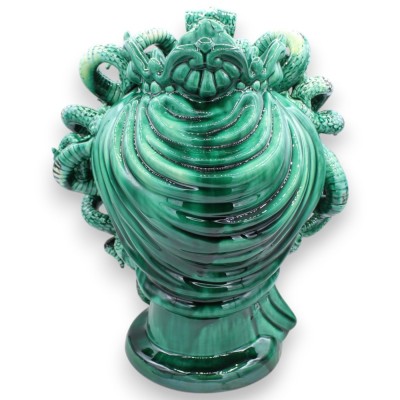 Głowa Meduzy, postać mitologiczna, piękna ceramika sycylijska, wys. ok. 40 cm. Verdigris, styl nowoczesny - 