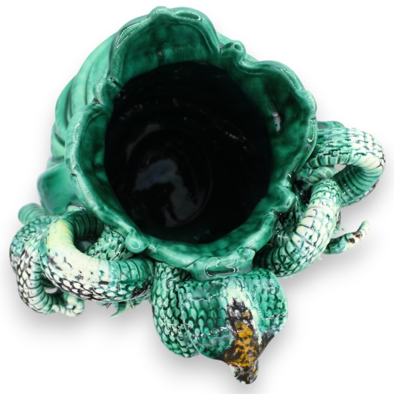 Głowa Meduzy, postać mitologiczna, piękna ceramika sycylijska, wys. ok. 40 cm. Verdigris, styl nowoczesny - 