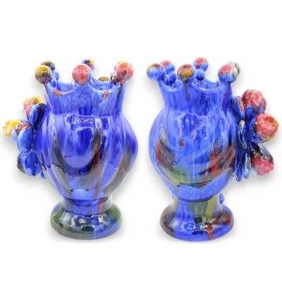 Głowy sycylijskie Maurów (para) wys. ok. 37 cm. Ceramika sycylijska, Aplikacje z opuncji i korony, Styl nowoczesny - 