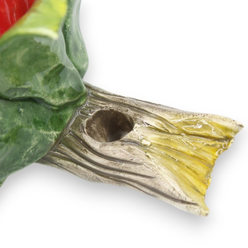 Bundle with composition of chilli peppers, leaves and garlic, in fine ceramic, h 45 x 16 cm approx. to hang - 