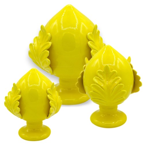 Pumo en fine céramique sicilienne, jaune avec 4 options de taille (1pc) - 