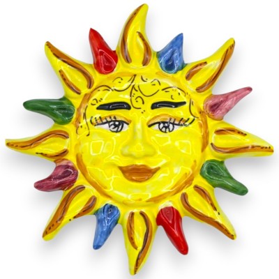 Caltagirone Ceramic Fire Sun, (1st) Olika färgalternativ strålar och 2 storleksalternativ - 