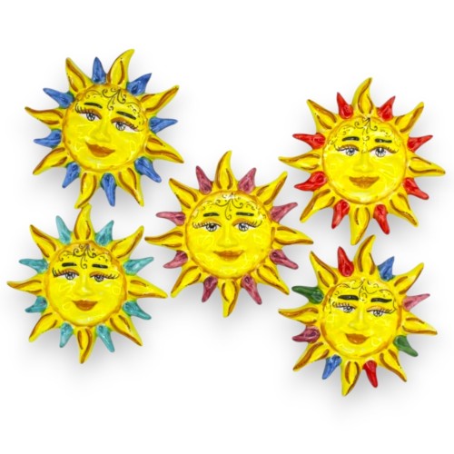 Caltagirone Cerâmica Fogo Sol, (1pc) Várias opções de cores raios e 2 opções de tamanho - 