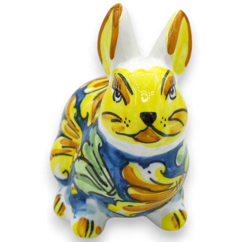 Królik, ceramika Caltagirone, dł. 12 x 12 cm ok. (1 szt.) losowa dekoracja i różne kolory - 