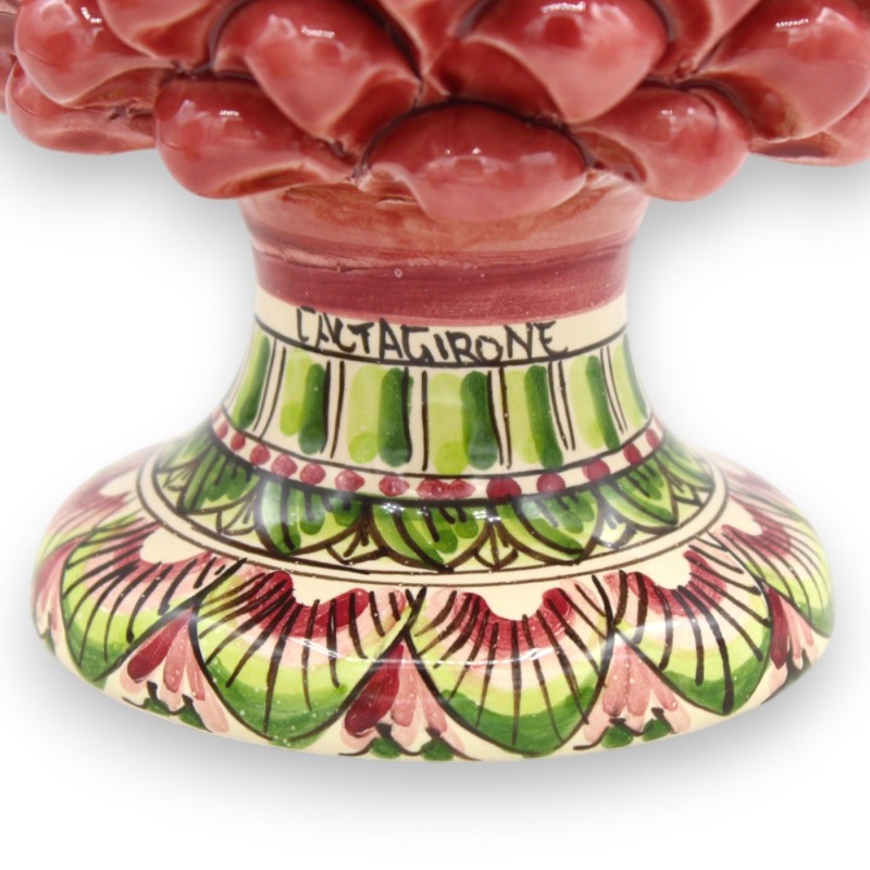 Siciliansk kotte, Caltagirone keramik, h 20 / 22 cm ca. (1st) Antikrosa, slumpmässig dekoration - 