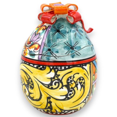 Caltagirone keramiska smycken ägg, h 16 x Ø 11 cm, modern och flerfärgad stil dekoration MD1 - 