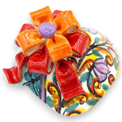 Schmuck-Ei aus Keramik von Caltagirone, H 16 x Ø 11 cm, moderne und mehrfarbige Dekoration im MD1-Stil - 