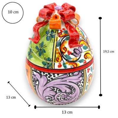 Caltagirone keramiek sieraden ei, h 20 x Ø 13 cm, moderne en veelkleurige stijl decoratie MD2 - 