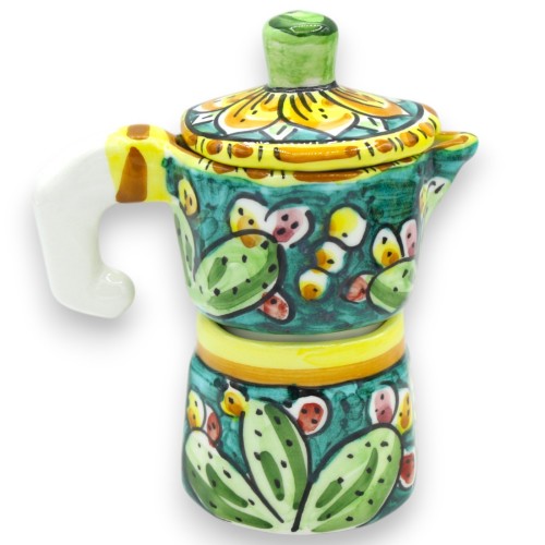 Pojemnik na kawę i cukier Moka, ceramika Caltagirone, wys. ok. 13 cm. Różne kolory (1 szt.) losowa dekoracja -  2