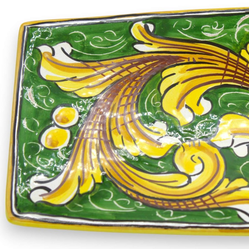 Plateau rectangulaire, céramique de Caltagirone, plat de service, trois options de taille (1pc) Décoration baroque et fo
