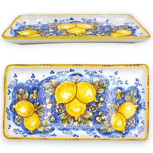 Bandeja retangular, cerâmica Caltagirone - C 40 x 20 cm aprox. (1 unidade) com várias opções de decoração -  2