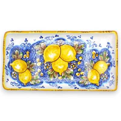 Bandeja retangular, cerâmica Caltagirone - C 40 x 20 cm aprox. (1 unidade) com várias opções de decoração - 