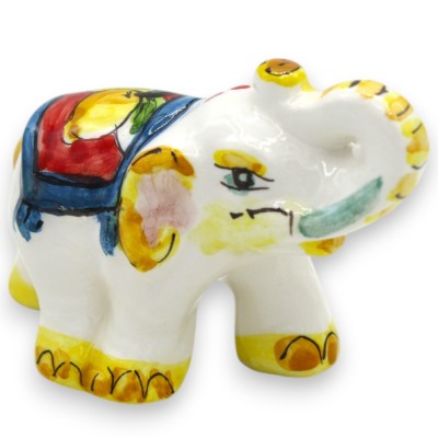 Indischer Elefant aus Caltagirone-Keramik, H ca. 5 x 8 cm. (1 Stück) Zufällige Rückendekoration - 