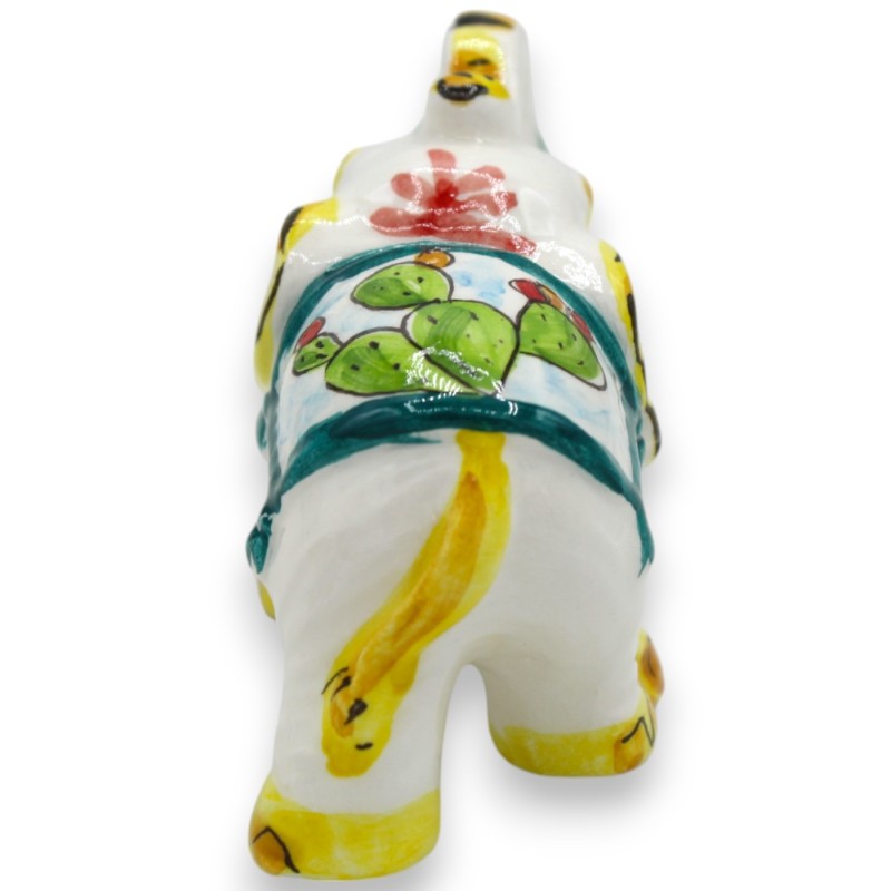 Indische olifant in Caltagirone keramiek, ca. h 5 x 8 cm. (1st) Willekeurige achterkantversiering - 