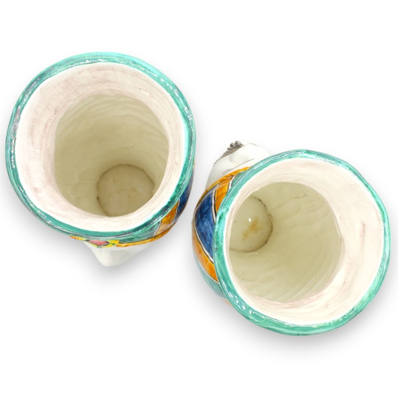 Wazon z głowami Maurów sycylijskich, z turbanem (para), wys. ok. 30 cm. Ceramika Caltagirone - 