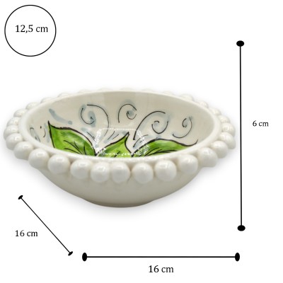 Ciotola Pigna in Ceramica Caltagirone, Ø 16 x 6 cm (1Unità) varie opzioni decoro - 
