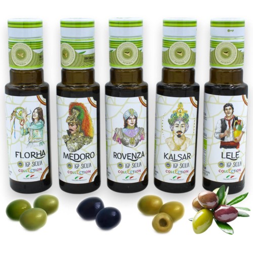 Sizilianisches EVO IGP Öl, 100 ml - KOLLEKTION, Verschiedene Dekorationsmöglichkeiten (1 Stück) - 