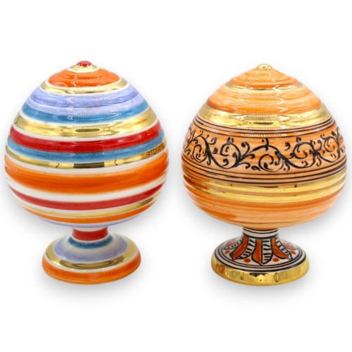 Pumo Modern Design, Caltagirone keramiek, h 15 x 11 cm ca. (1st) Twee decoratie-opties 24k puur gouden emaille - 