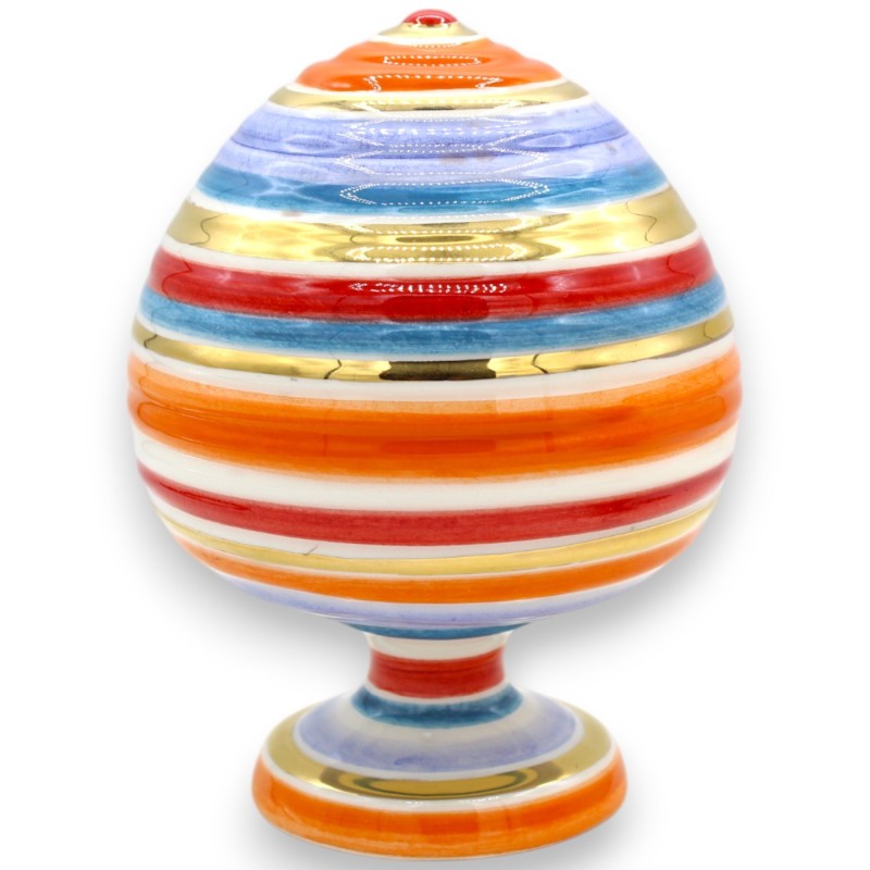 Pumo Modern Design, Caltagirone keramiek, h 15 x 11 cm ca. (1st) Twee decoratie-opties 24k puur gouden emaille - 