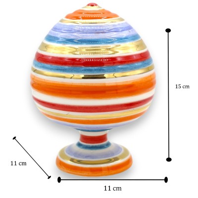 Pumo Modern Design, cerámica de Caltagirone, h 15 x 11 cm aprox. (1 pieza) Dos opciones de decoración Esmalte de oro pur