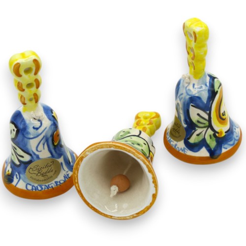 Keramikglocke aus Caltagirone (1 Stück) ca. H 8 cm. Zufällige Dekoration und Farbe -  2