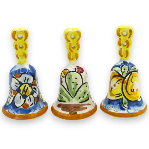 Dzwonek ceramiczny Caltagirone (1 sztuka) wys. ok. 8 cm. Losowa dekoracja i kolor - 