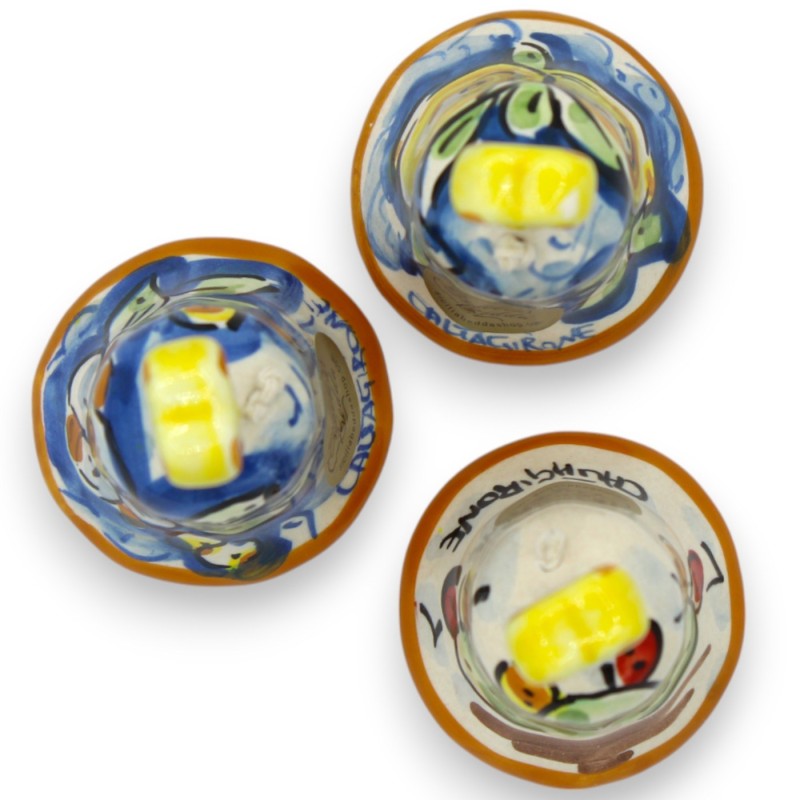 Caltagirone keramikklocka (1 st) ca h 8 cm. Slumpmässig dekoration och färg - 