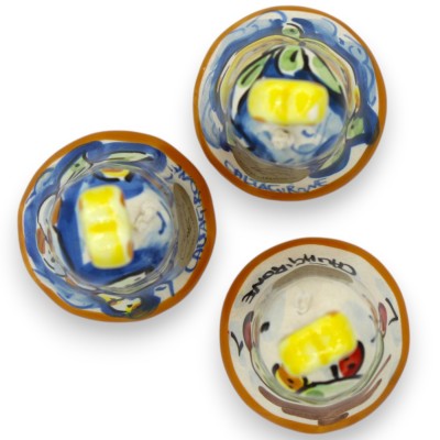 Cloche en céramique de Caltagirone (1 pièce) environ h 8 cm. Décoration et couleur aléatoires - 