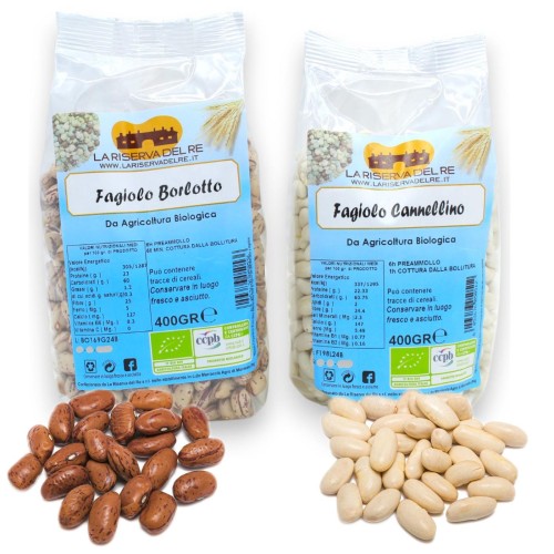 Biologische peulvruchten - Borlotto- en cannellinobonen (1 st.) 400 g - 