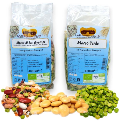 Ekologiska baljväxter - Macco di San Giuseppe och Macco Verde (1 st) 400 g - 