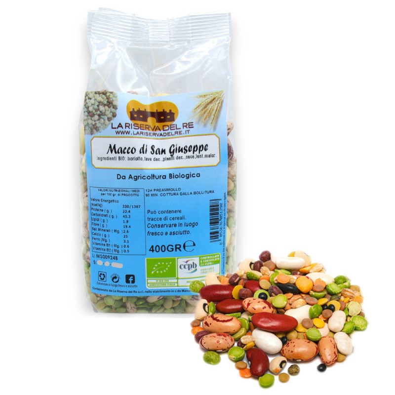 Bio-Hülsenfrüchte - Macco di San Giuseppe und Macco Verde (1 Stück) 400 g - 