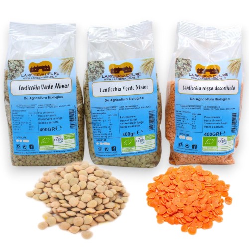 Ekologiska baljväxter - skalade mindre, maior och röda linser (1 st) - 400 g - 