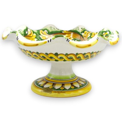 Bågad fruktskål i mitten, Caltagirone keramik, 4 storleksalternativ (1 st) barock- och citrondekoration - 
