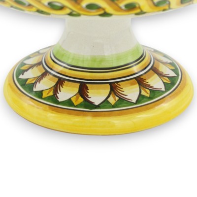 Bågad fruktskål i mitten, Caltagirone keramik, 4 storleksalternativ (1 st) barock- och citrondekoration - 