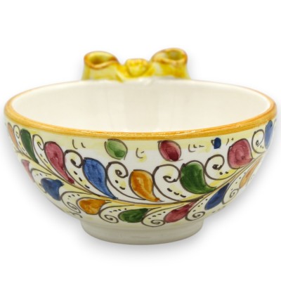 Miska z kokardą, ceramika Caltagirone - Ø 12 x wys. ok. 7 cm. wielobarwna dekoracja z XVII wieku - 