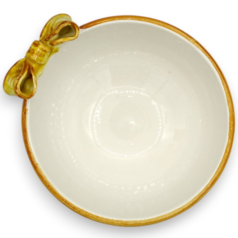 Miska z kokardą, ceramika Caltagirone - Ø 12 x wys. ok. 7 cm. wielobarwna dekoracja z XVII wieku - 