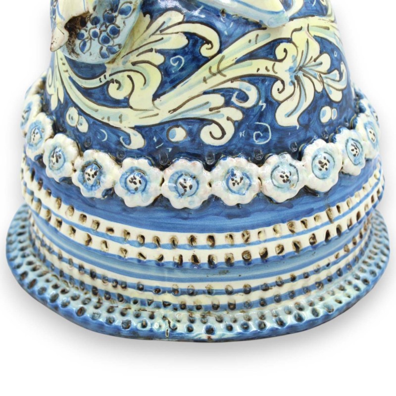 Lumiere Donna Matrona, Caltagirone keramik, h 35 x 20 cm ca. Antikblå, barockdekor - 