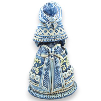 Lumiere Donna Matrona, Caltagirone keramik, h 35 x 20 cm ca. Antikblå, barockdekor - 