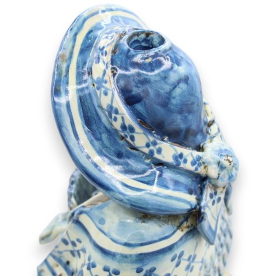 Lumiere Donna Matrona, Caltagirone keramik, h 35 x 20 cm ca. Antikblå, barockdekor - 