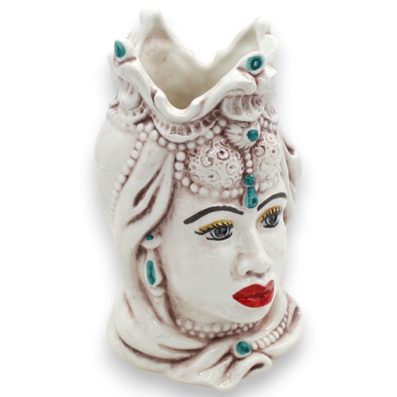 Têtes siciliennes Emiri marron foncé (la paire) h 13 / 14 cm environ. Caltagirone MD28 céramique - 