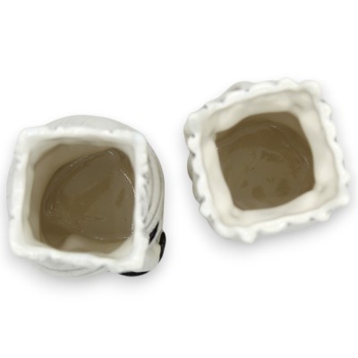 Teste di moro Siciliane Con Corona e Turbante (coppia) h 13 / 14 cm ca. ceramica Caltagirone - 