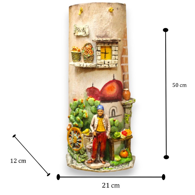 100 % handgefertigte Riesenfliese, H 50 x 20 cm ca. Anwendungen Palermo Szenario - 