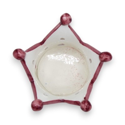Corona svuota tasche o porta caramelle in pregiata ceramica, con tre opzioni dimensioni (1Unità) decoro barocco bordeaux