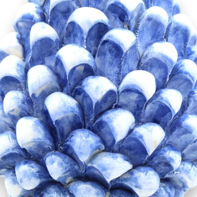 Pigna Siciliana in ceramica di Caltagirone, Blu Anticato, gambo decoro casuale (1Unità) h 20/22 cm ca. - 