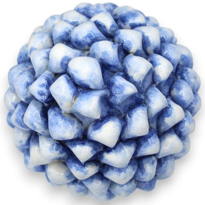 Pigna Siciliana in ceramica di Caltagirone, Blu Anticato, gambo decoro casuale (1Unità) h 20/22 cm ca. - 