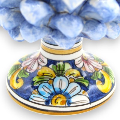 Pigna Siciliana in ceramica di Caltagirone, Blu Anticato, gambo decoro casuale (1Unità) h 20/22 cm ca. - 