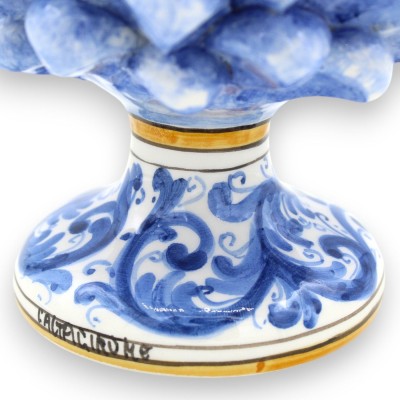 Pigna Siciliana in ceramica di Caltagirone, Blu Anticato, gambo decoro casuale (1Unità) h 20/22 cm ca. - 
