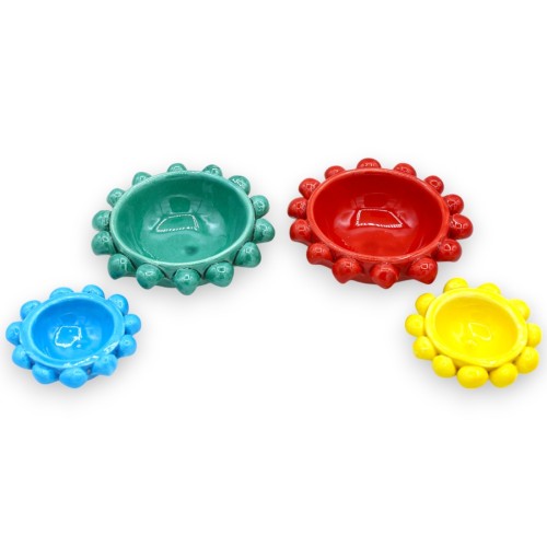 Caltagirone Keramik-Kiefernzapfenschale, zwei Größenoptionen (1 Stück), zufällige Farbe - 