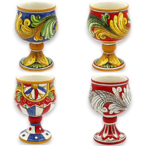 Caltagirone keramisk kalk - h 13 x 8 cm ca. (1st) olika dekorationsalternativ - 